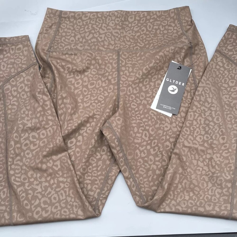 Glyder Leggings Mocha Leopard -  Size XL NWT